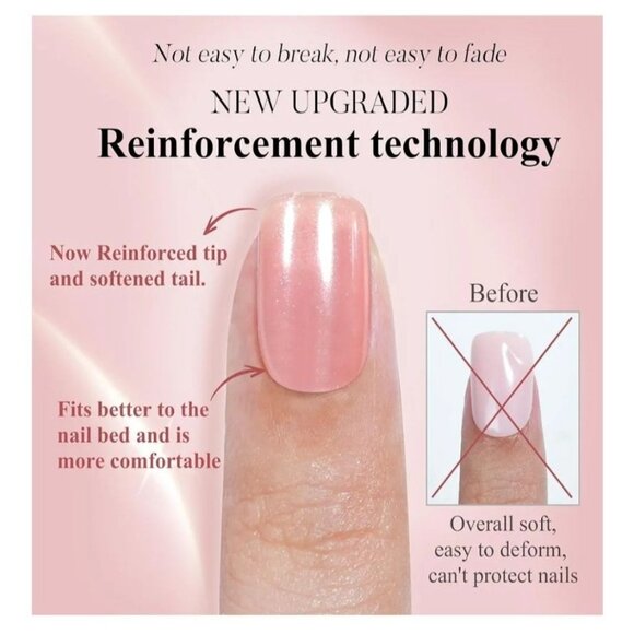 Jofay Fashion DIY Nail Tips Rounded Acrylic Nails 160Pcs Soft Gel Press-On Tips - Picture 2 of 9